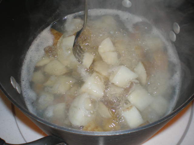 Potatoes in water